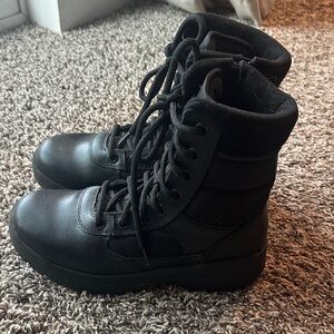 Classic Black Lace-Up Boots